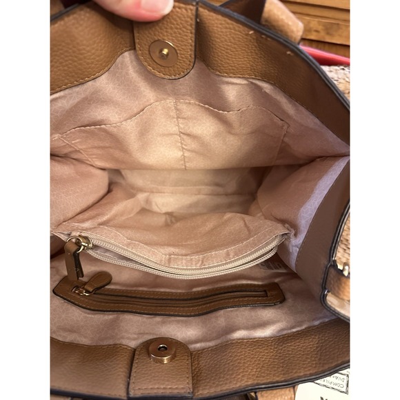 Time and Tru Satchel Bag Purse Brown Beige - Picture 8 of 9